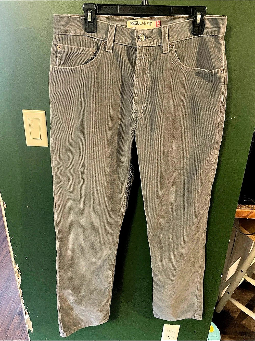 Vintage Levi’s 505 Corduroy Pants Men’s 34x32 Gray Relaxed Fit Straight Leg Y2K